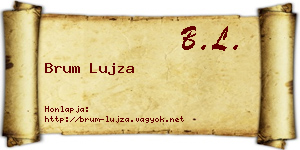 Brum Lujza névjegykártya